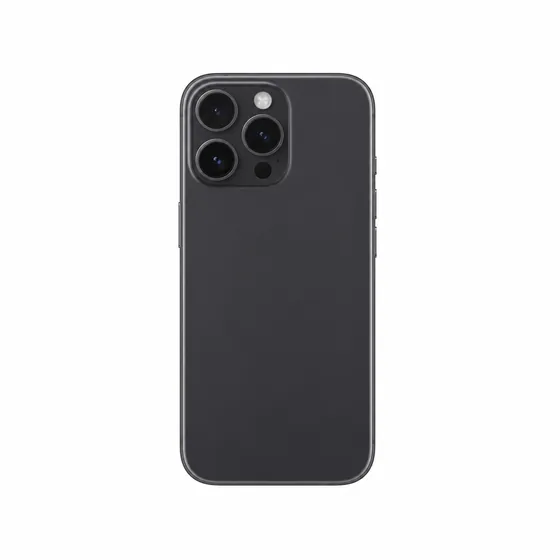 Back view of a phone on a white background